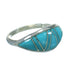Southwest Sterling Silver Turquoise Inlay Ring Size 8-3/4 RX86517